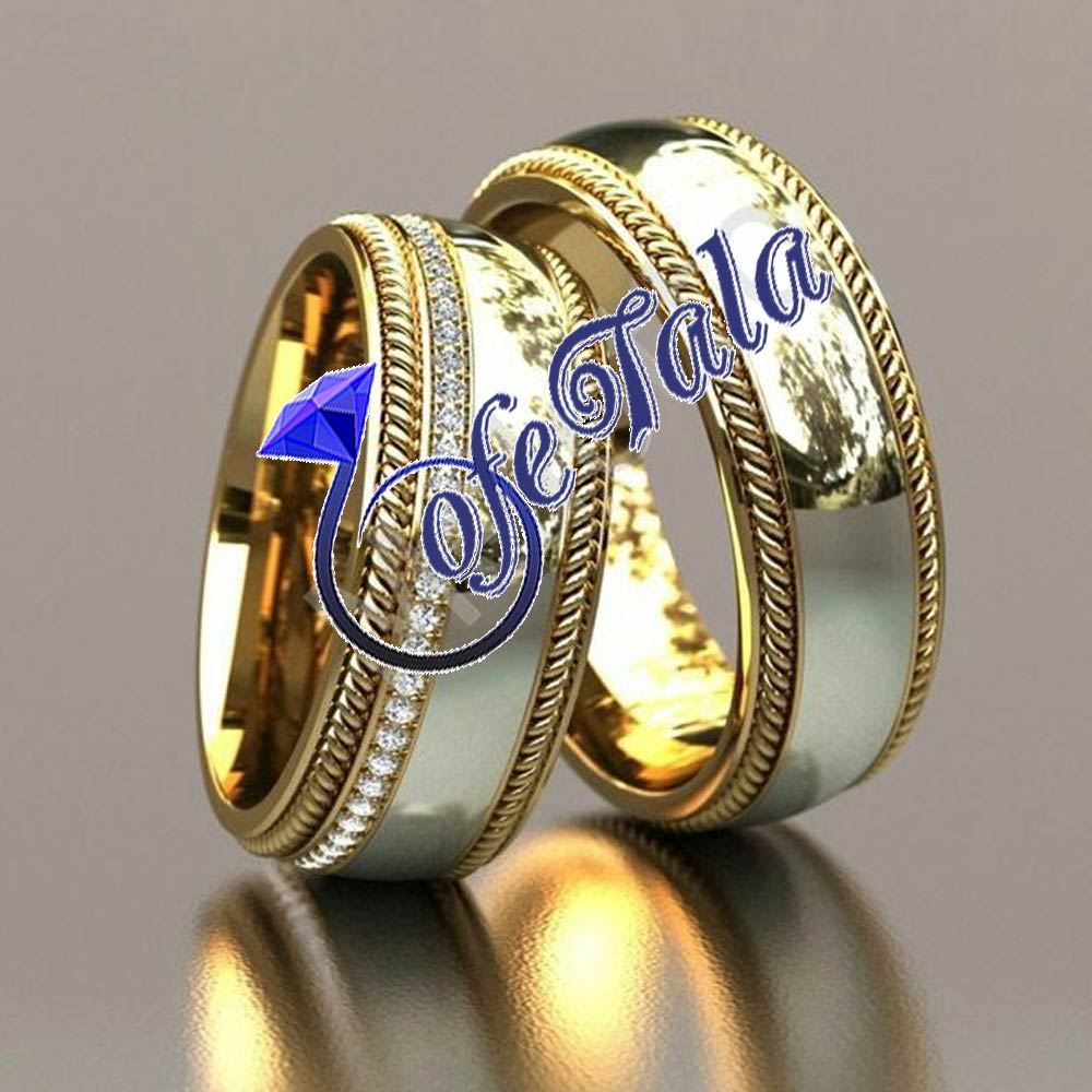 حلقه رینگ دو رنگ Ring with two-tone edge