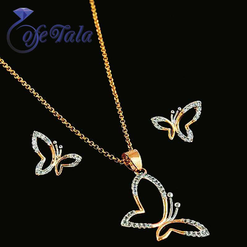 Half service butterfly jewelry نیم ست پروانه