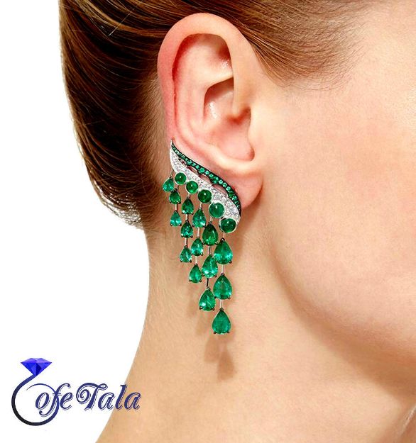 Emerald Flare Earrings گوشواره شراره زمرد