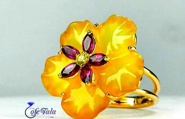 Yellow clover ring انگشتر شبدر زرد