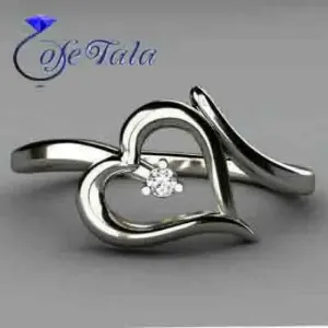 انگشتر نقره طرح قلب مدل 21036