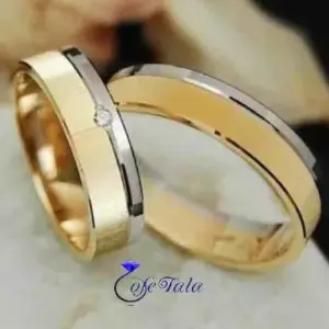 حلقه دو رنگ طلا و نقره مدل 21086