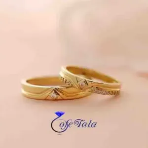 حلقه ازدواج نگین دار مدل 21082