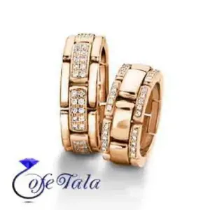 حلقه ازدواج با نگین الماس مدل 21075