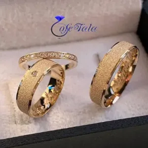 حلقه ازدواج نگین دار مدل 21157