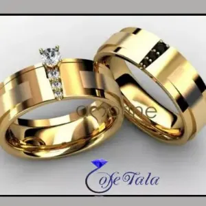 حلقه ازدواج نگین الماس مدل 21153