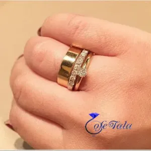 حلقه ازدواج نگین الماس مدل 21165