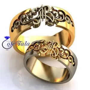حلقه طلا حروفی مدل 21163
